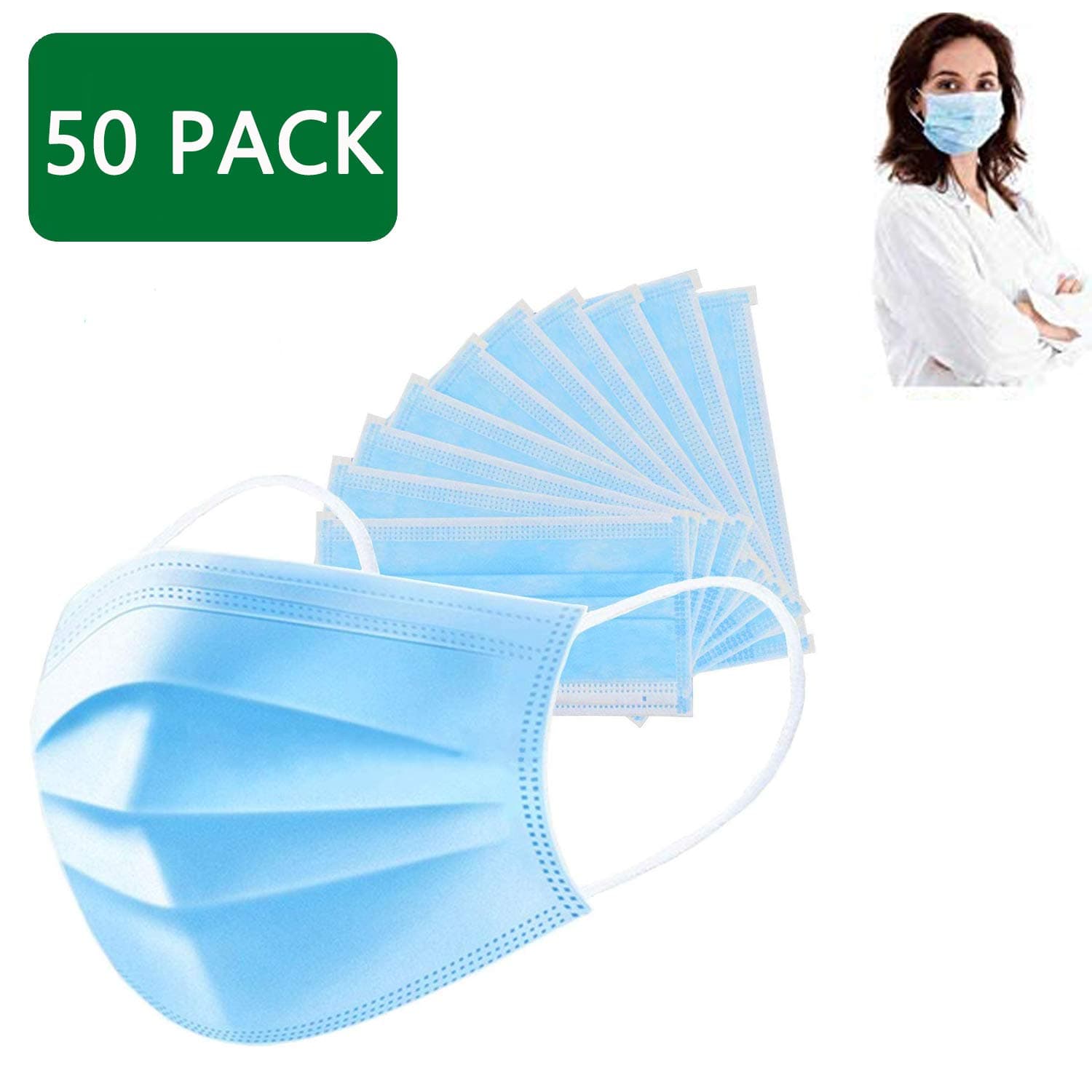Disposable Respirators,3-Layer Respirator. (50)