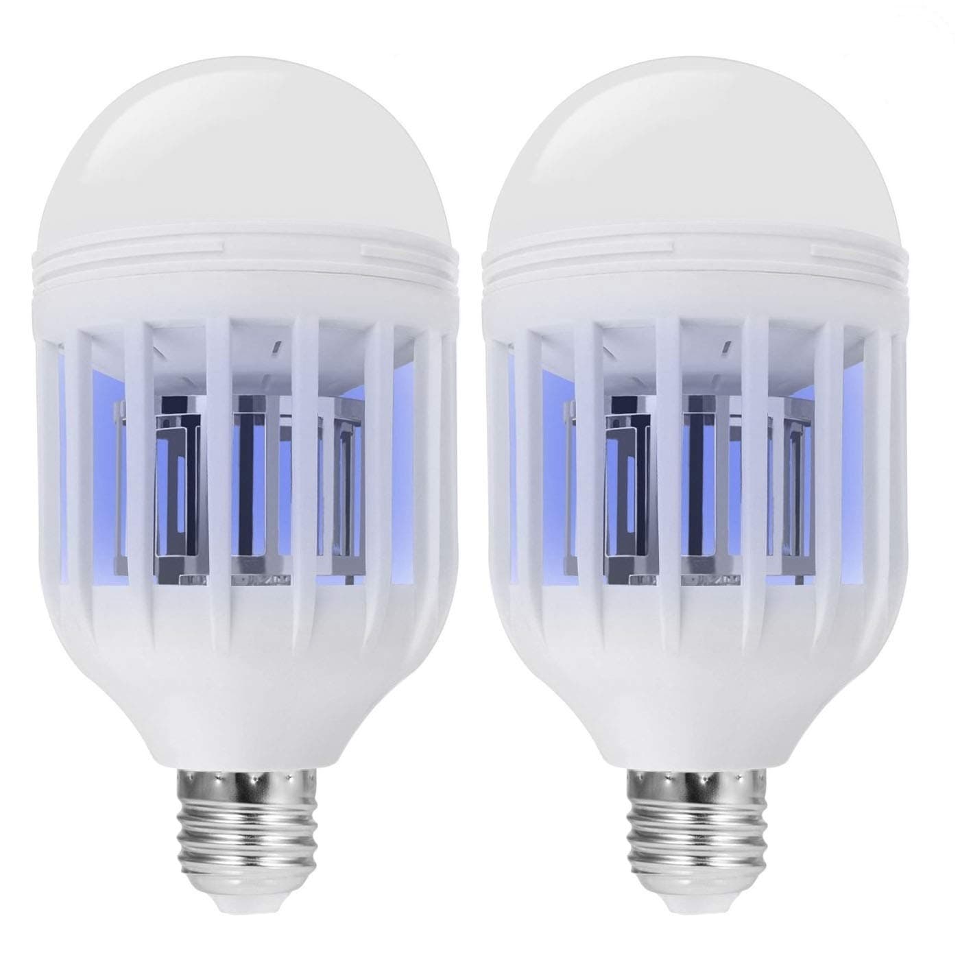 weetoo Bug Zapper Light Bulb with LED Light Bulb, Fly Killer, Mosquito Killer, Built in Insect Trap, Fits in 110v Light Bulb Socket, Perfect for Indoor Home Garden Patio Backyard(2 Pack)