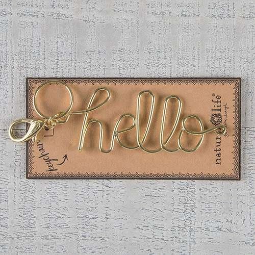 Natural Life "Hello" Wire Word Art Keychains