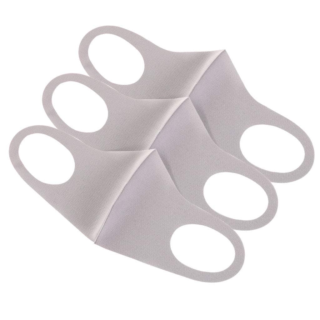 Pack x 3 Units Environment Protective washable neoprene reusable face mask, unisex soft and comfortable. Protects mouth and nose. Anti dust, pollen droplets and much more (Gray)