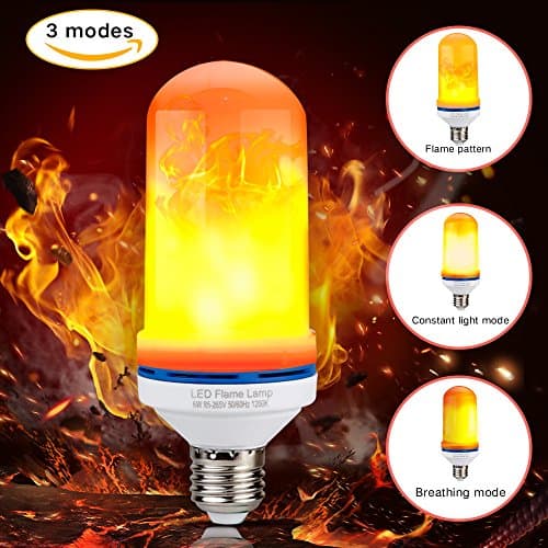 LED Flame Effect Light Bulb - 3 Modes with Upside Down Effect - E26/E27 Base LED Flickering Bulb - Flaming Flicker Effect Light Bulbs for Christmas Home/Hotel/Bar Party Decoration (3 Mode)
