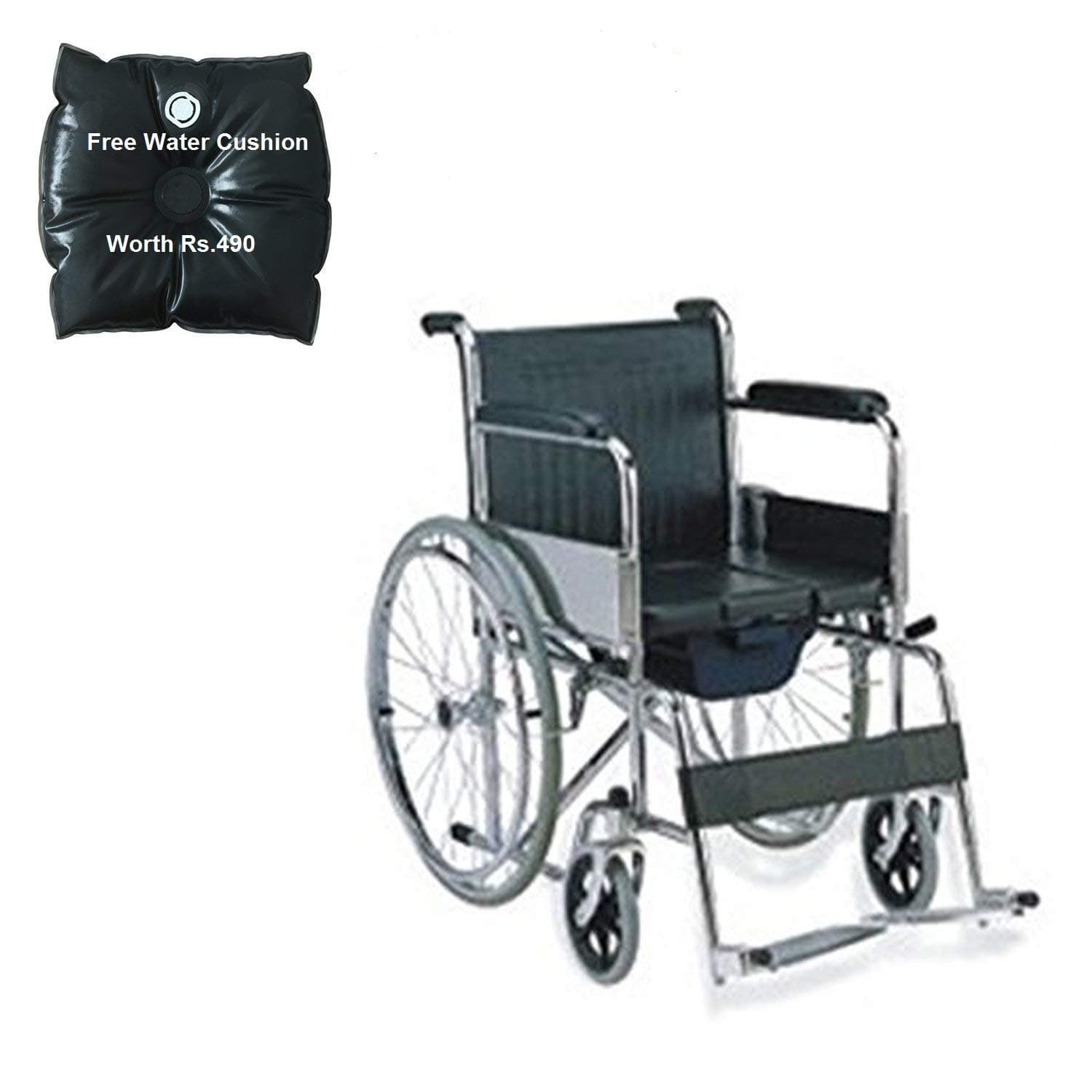 KHL Foldable Steel Commode Wheelchair