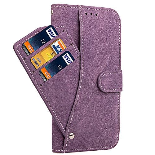 iPhone X Case, EAXUN iPhone X Wallet Case with Detachable PU leather wallet case with ID&amp;Card Holder Slot Wrist Strap Rotate the card pack for Apple iPhone X 5.8 inch 2017 (Purple)