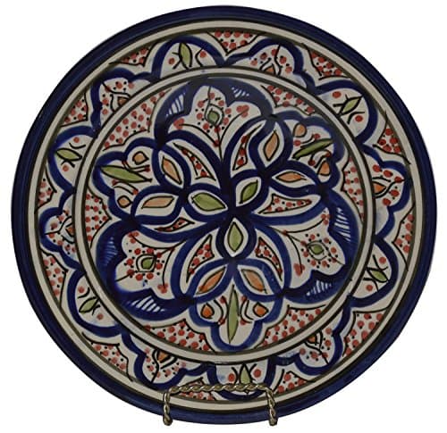 Ceramic Plates Moroccan Handmade Appetizer Tapas Serving Decorative 10 inches Round
