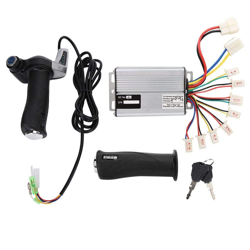 Huairdum Motor Brushed Rate Controller, Electric Bicycle Controller with Throttle Grip Keys E-Bike Scooter Accessory for 1000W 36V/48V Brushed Motor(48V-#2)