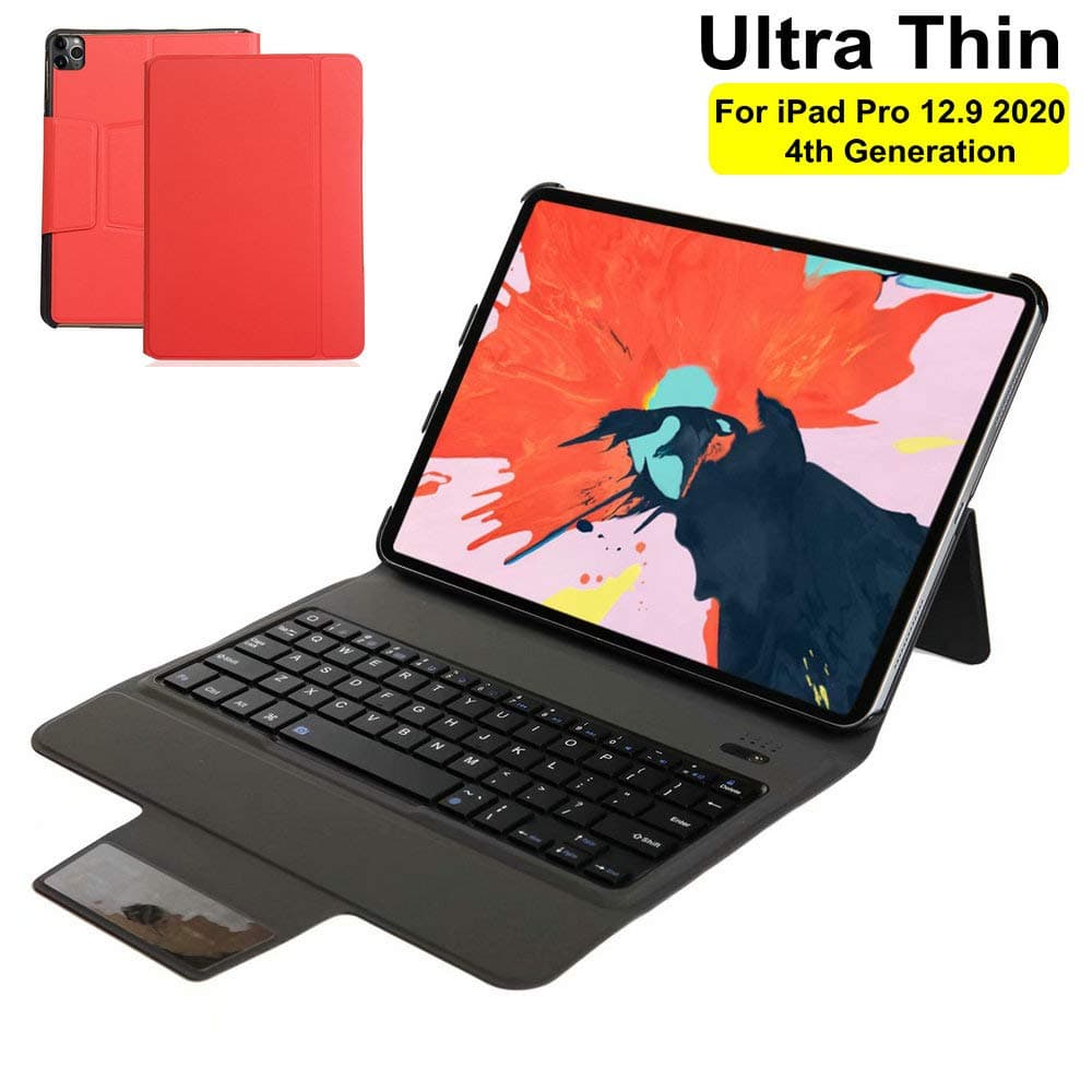 iPad Pro 12.9 2020 Keyboard Case - Ultra Thin & Light - Auto Sleep Magnetic Smart Keyboard Folio Cover [Support Apple Pencil Charging] for iPad Pro 12.9 Case with Keyboard (4th Generation) (Black)