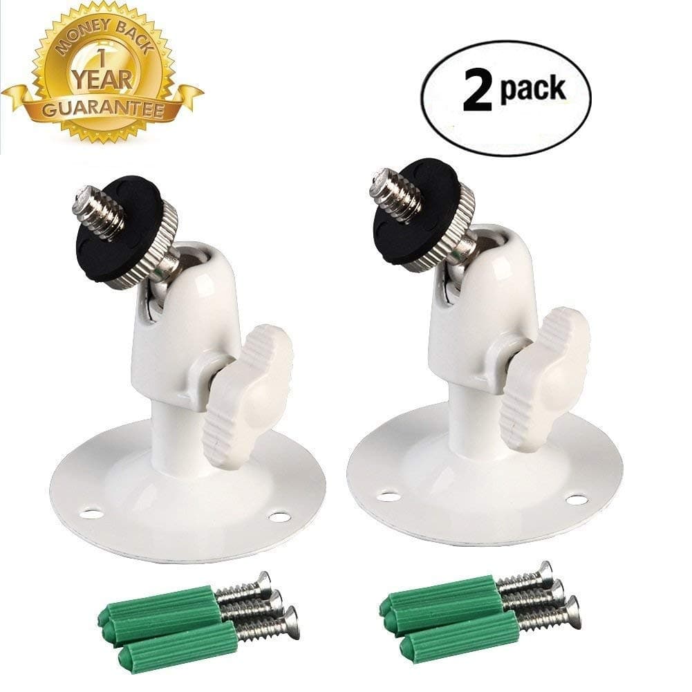 Security Camera Wall Mount Bracket,Adjustable Indoor/Outdoor Mounting Surveillance Products Designed for Arlo, Arlo Pro, CCTV Camera (2 Pack White)