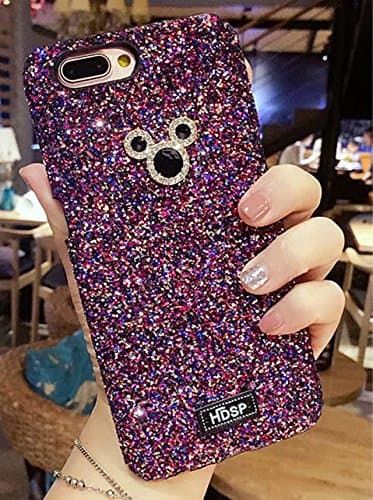 iPhone 6 Plus Mouse Ears Phone Case,Luxury Black Bling Glitter Sparkle Shiny Cartoon Mouse Ears Diamond Crystal Rhinestone Phone Case Cover For iPhone 6 Plus/6S Plus 5.5 inch