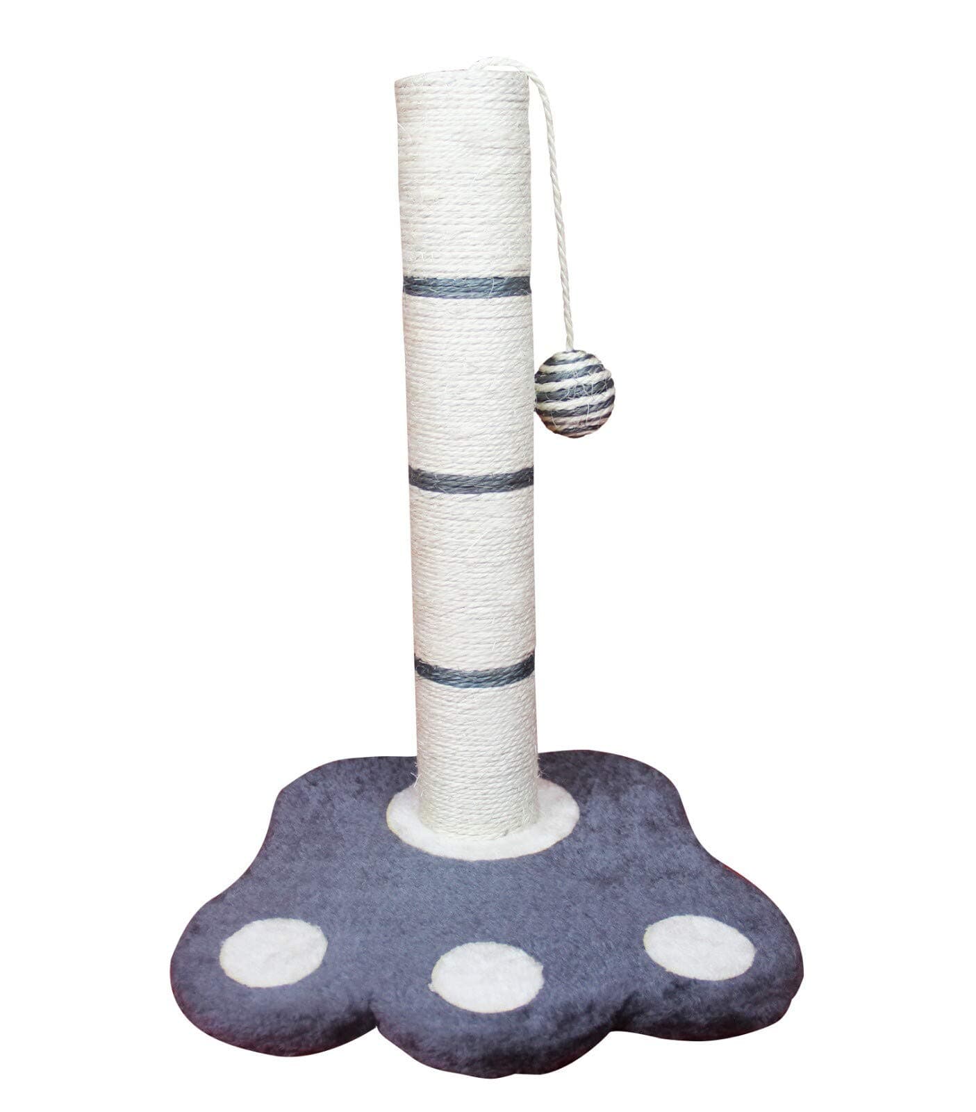 SAHZ Vertical Cat Scratch Pole with Paw Base/Interactive Climbing Post Pole/Sisal Rope Frame/With Fun Activity Plush Fur Ball