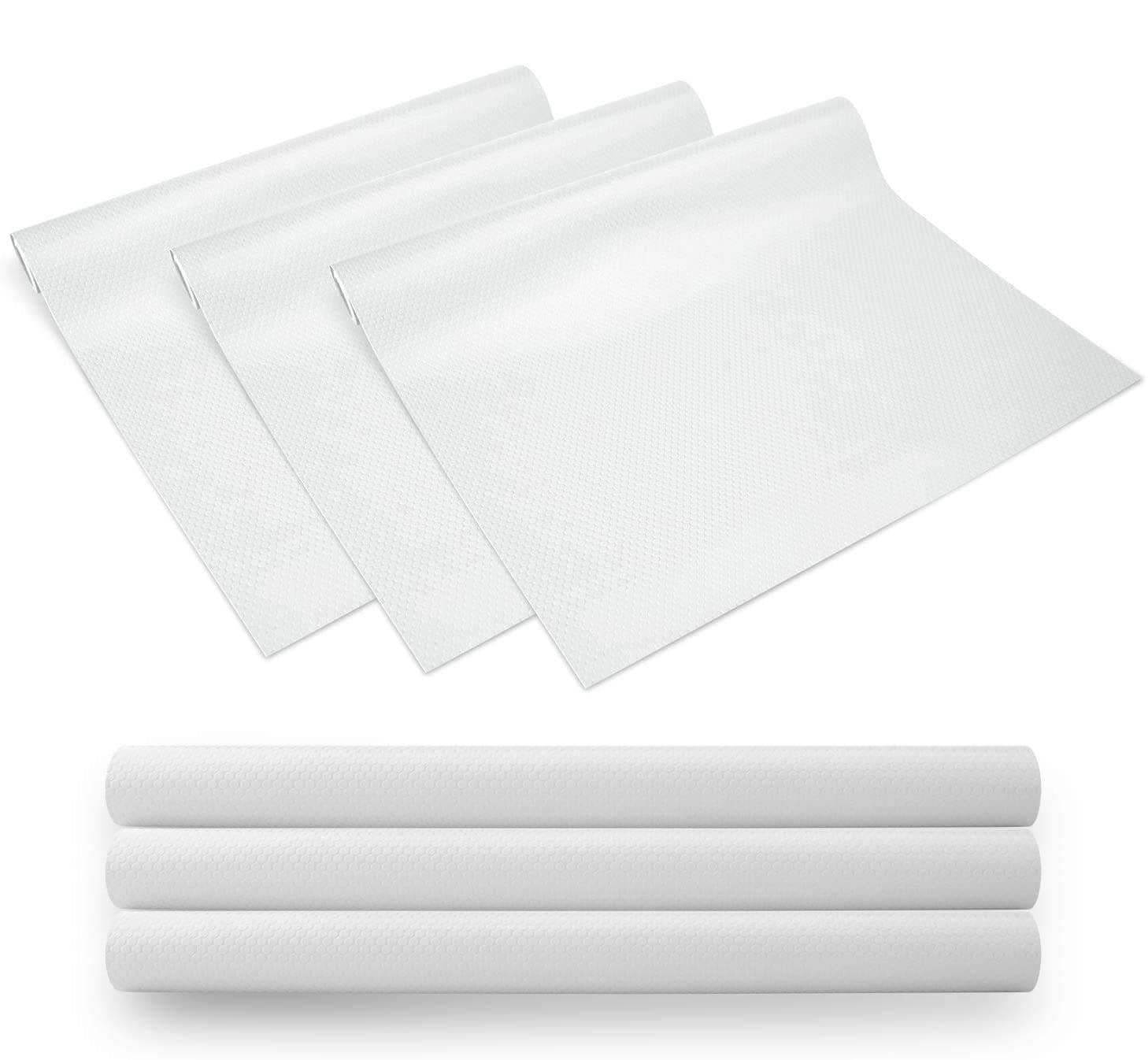 3 Rolls Cabinet Mat Drawer Liner Refrigerator Mat Pad For Kitchen Home, 17.7 x 59 Inch Transparent