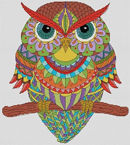 DIY Home Decor Needlepoints Kit Counted Cross Stitch Owl Kits 14 Count Cross-Stitch Owl Patterns