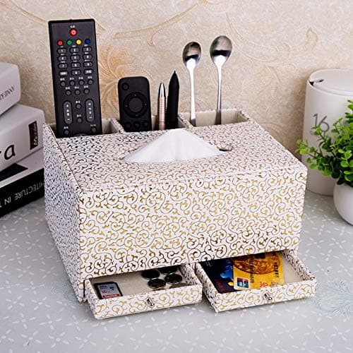 Multifunctional tissue box, leather creative tray, living room remote control storage box, napkin box (Color : B, Size : One size)