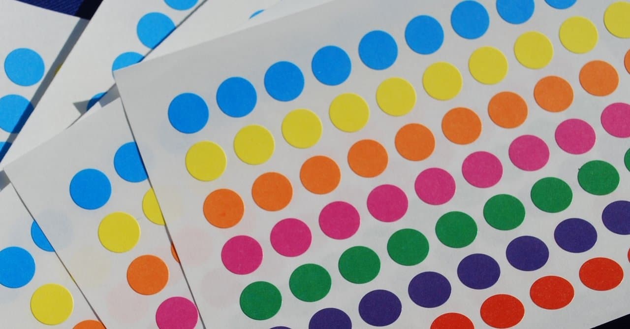 1050 Sticky Dots Size 8mm Diameter - Multi-Coloured Circles