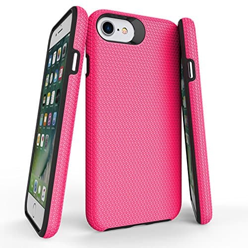 iPhone 7/8 Cover Rugged Heavy Duty Dual Layer Armor Case for New iPhone 8 American Popular Phone PC+TPU Case for iPhone 7 by DOKDO (Pink)
