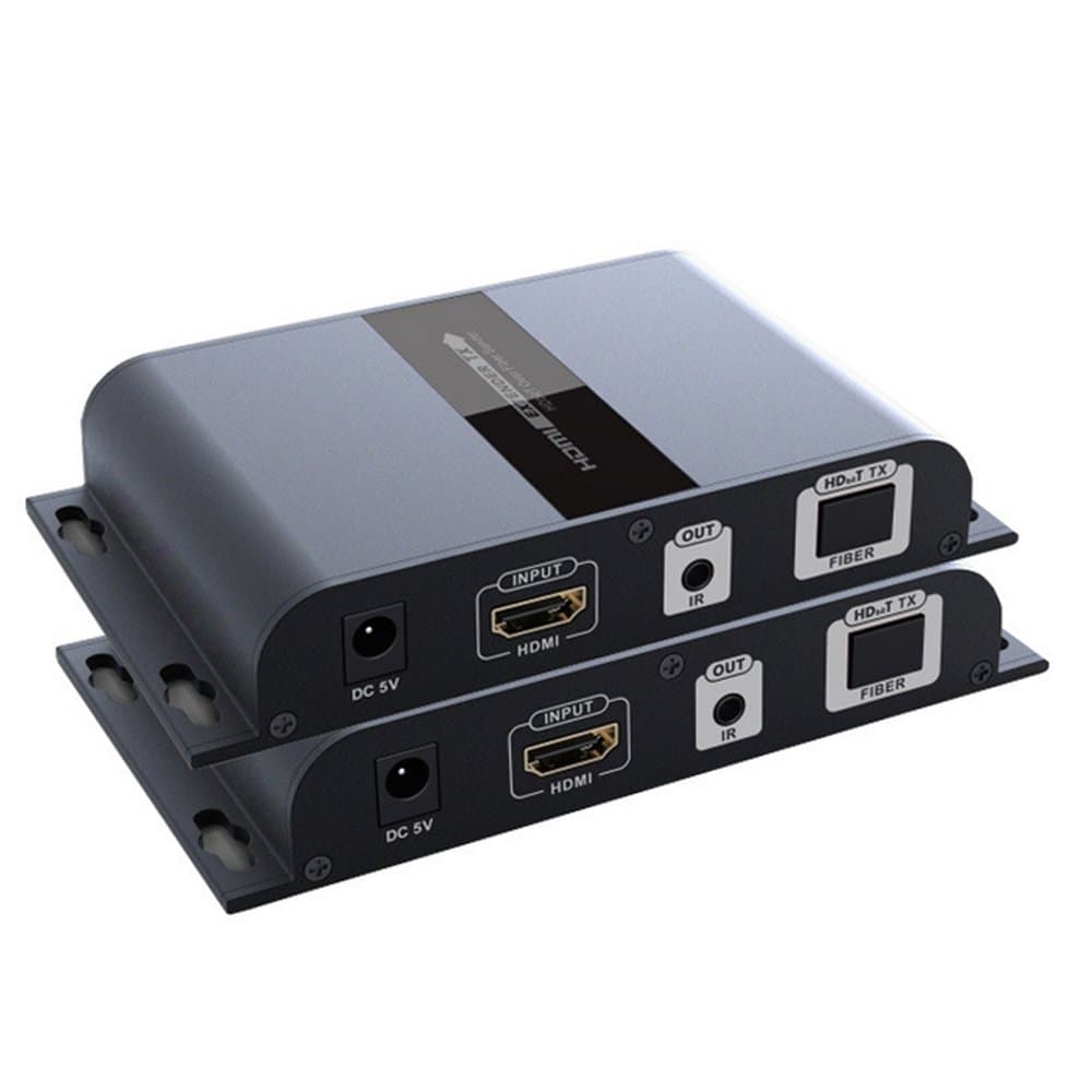 Aemyo HDMI Optic Fiber Extender With IR Remote Control,Extend 20Km HDMI Extender 1080P HDbitT HDMI over IP Fiber Extende Transmitter and Receiver