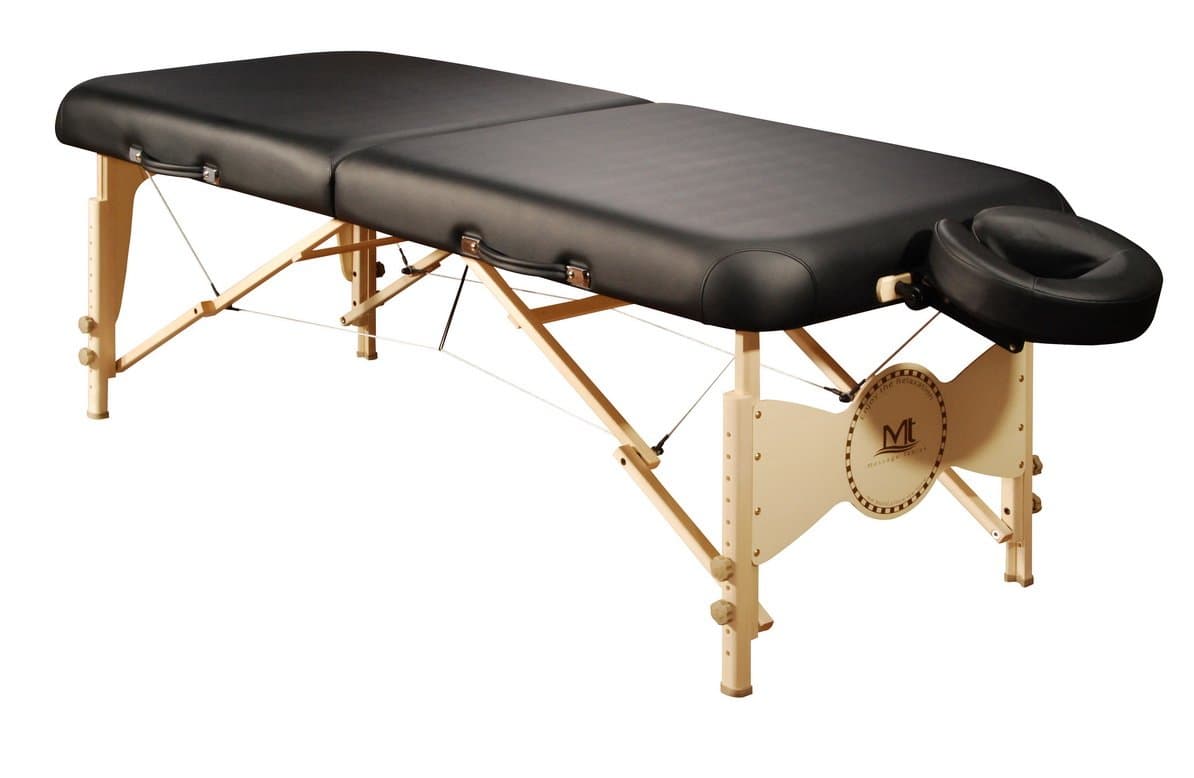 Mt Massage Midas-Plus 30'' Professional Portable Massage Table Package with Reiki Panel(Black)