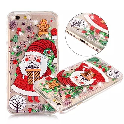 iPhone 6s case,iphone 6 case, liujie Liquid, Cool Quicksand Moving Stars Bling Glitter Floating Dynamic Flowing Case Liquid Cover for Iphone 6 4.7 inch (Christmas 5#)