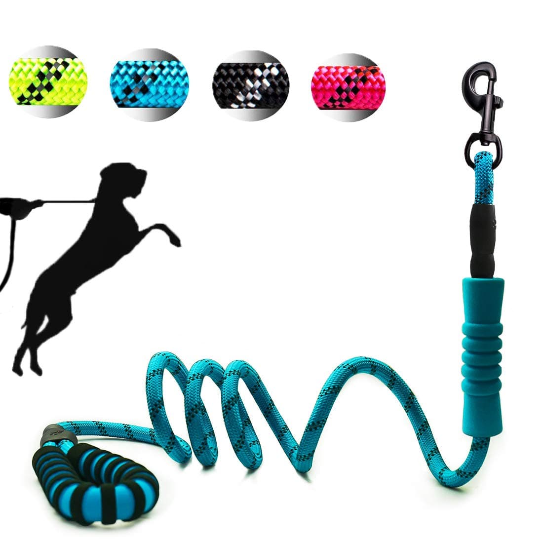 ANKEWAY 6 FT Strong Dog Leash with Comfortable Padded Double Handles and Highly Reflective Threads Anti-Slip Dog Leashes for Medium and Large Dogs