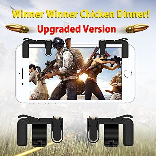 [Upgraded Version] Mobile Game Controller, OSSKY Sensitive Shoot and Aim Triggers Buttons for PUBG/Knives Out/Rules of Survival - L1R1 Cell Phone Game Trigger Joystick Gamepad for Android iPhone
