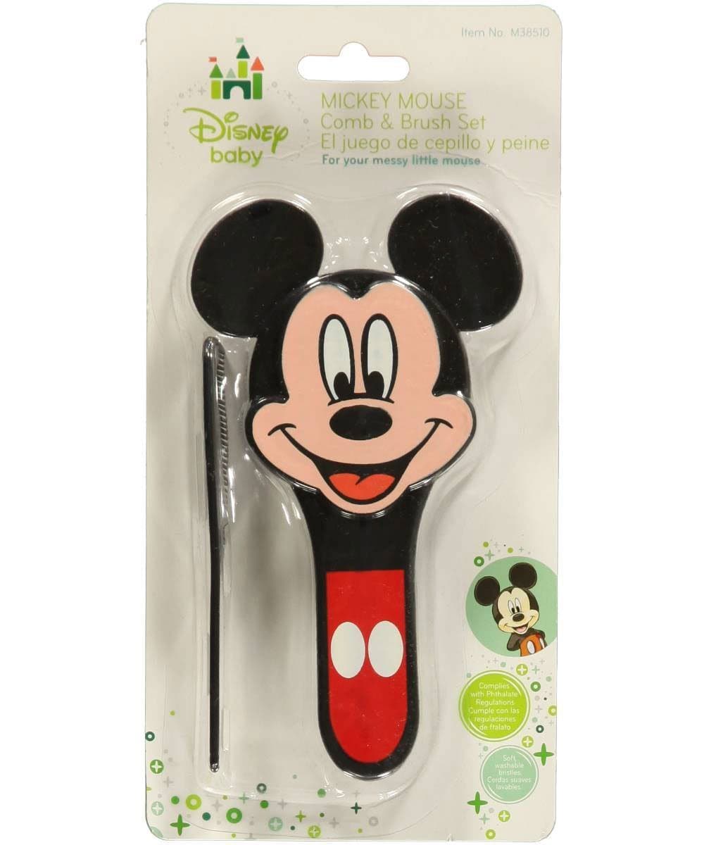 2 Pk, Mickey Mouse "Famous Mouse" Brush & Comb Set, Black, -One Size