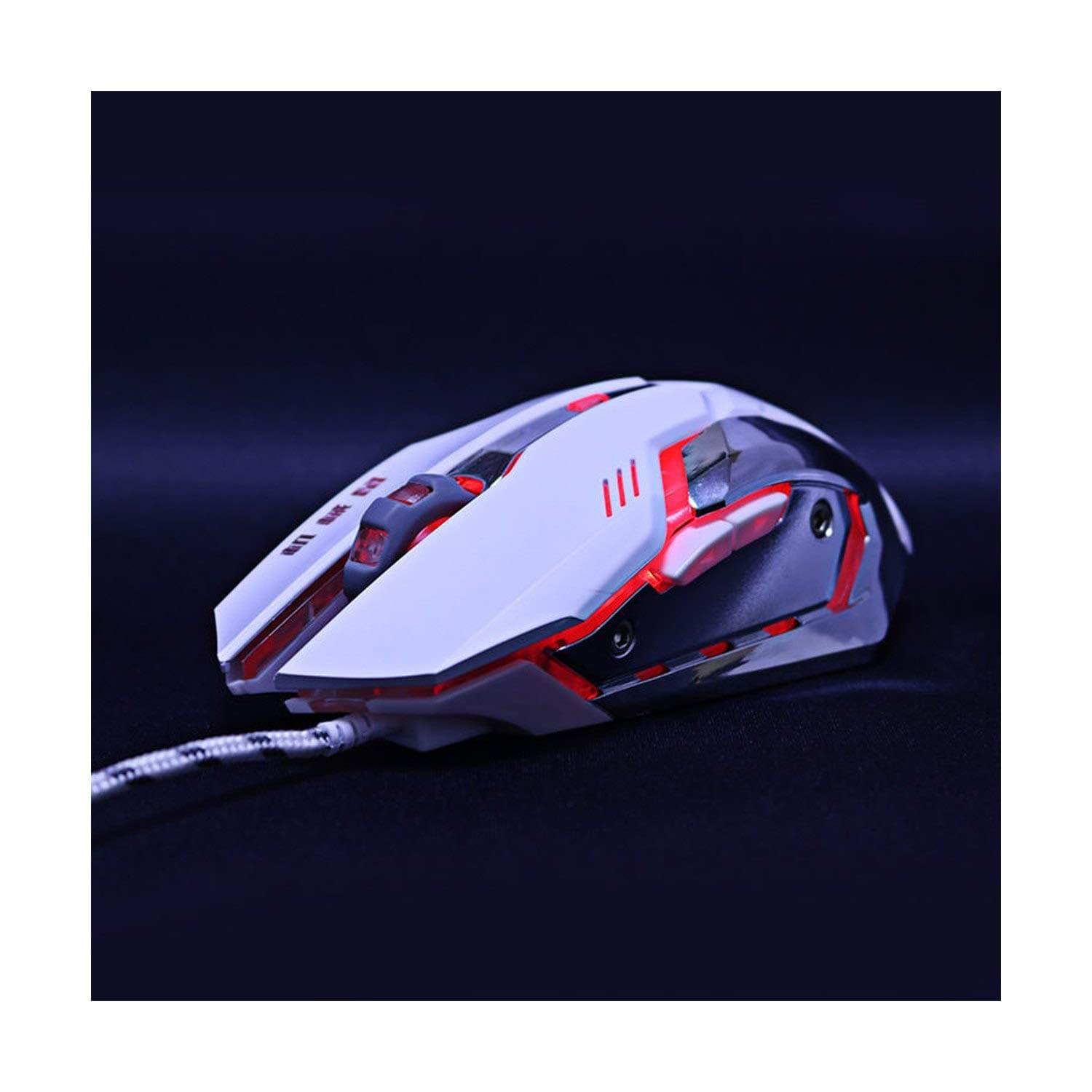 Gaming Mouse Mause DPI Adjustable Computer Optical LED Game Mice Wired USB Games Cable Mouse LOL for Professional Gamer,MMR2 White