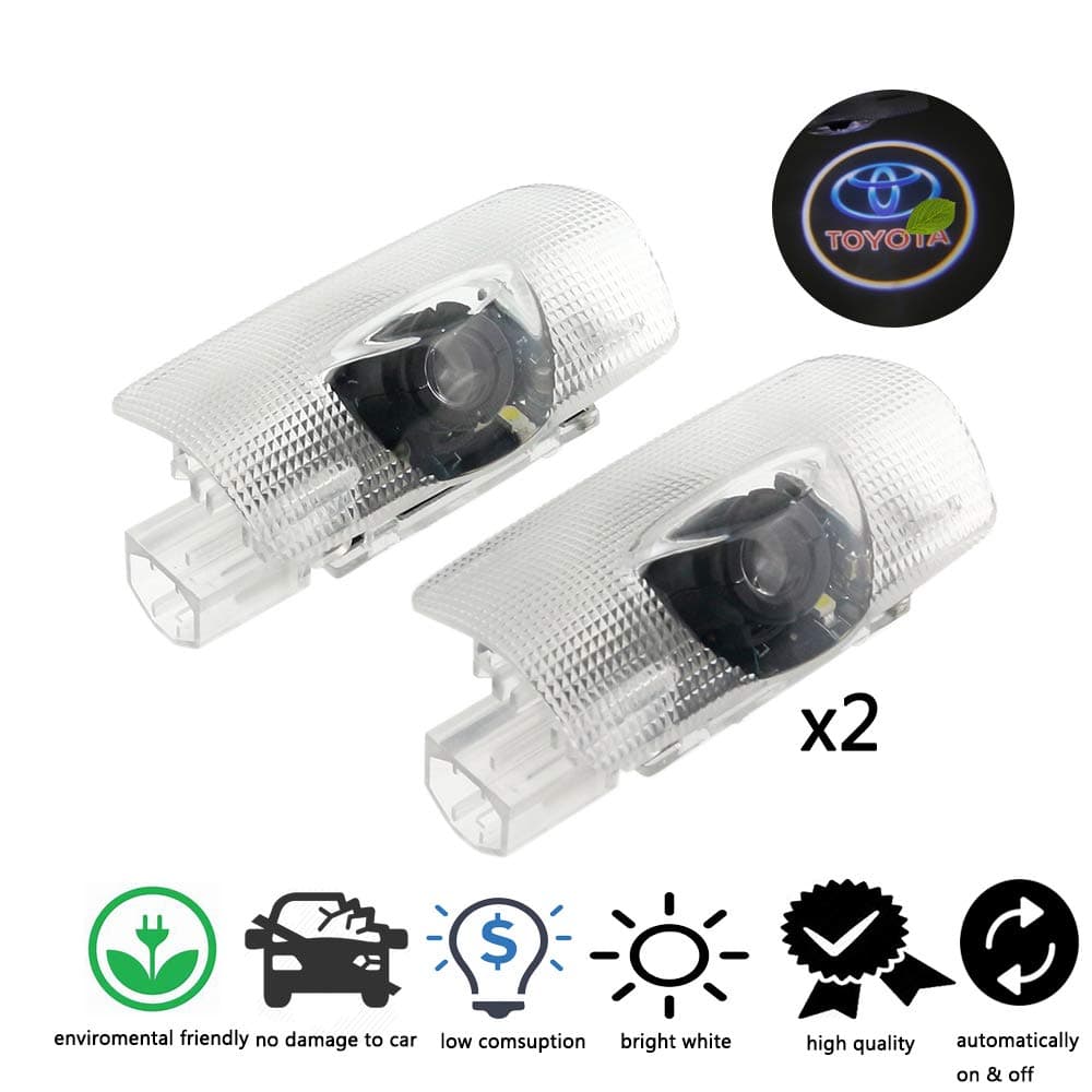 2 Pcs LED Door Light Logo Projector Ghost Shadow Welcome Lamp for Toyota