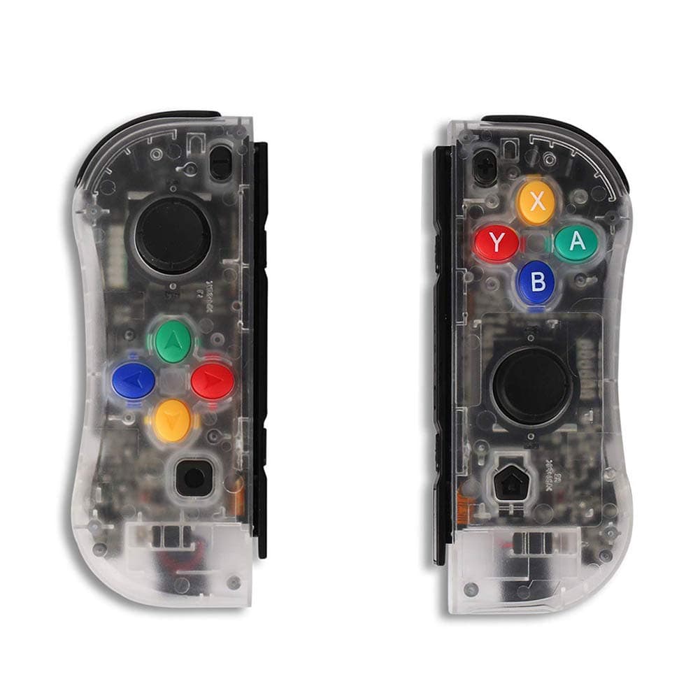 Aosai NS Switch Joy Pad Controllers - Left and Right Controllers Compatible for Nintendo Switch Console as a Joy Con Controller Replacement (Clear)