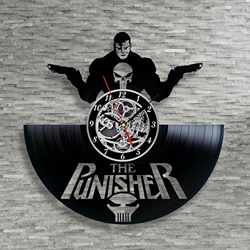 Punisher DC Comics Vinyl record Wall Clock, Unique Décor for Home or Living Room, Gift ideas for friends, man and woman