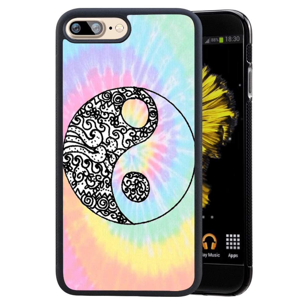 TPU Case for iPhone 7 Plus 8 Plus, Thin Lightweight Printed Protection Cover Case, Ying Yang Tie Dye Customized Design Skin Cover iPhone 7 Plus 8 Plus