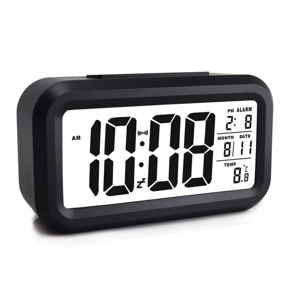 Eximone Digital Alarm Clock with Snooze Function Large LED Display Screen Backlight Night Light Sensor