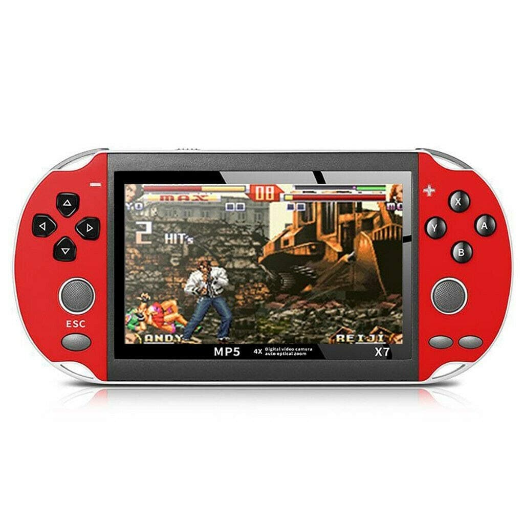 4000+ games 32G ROM X7 PSP console handheld game machine 4.3\ ps4 Portable Consoles (Red)