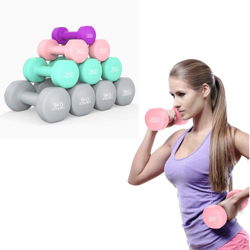 LLFFDC 2 Pack Dumbbells, for Weights Home Gym Exercise, Resistant To Sweat And Moisture, Various Weight Dumbbell Set 2Kg/4Kg/6Kg/10Kg,Purple 1kg / piece