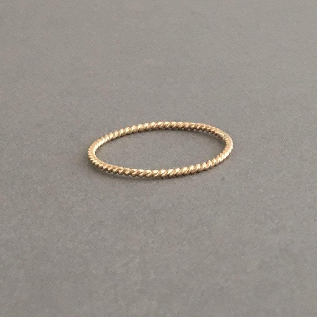 Gold Fill Thin Twisted Stackable Ring also in Rose Gold