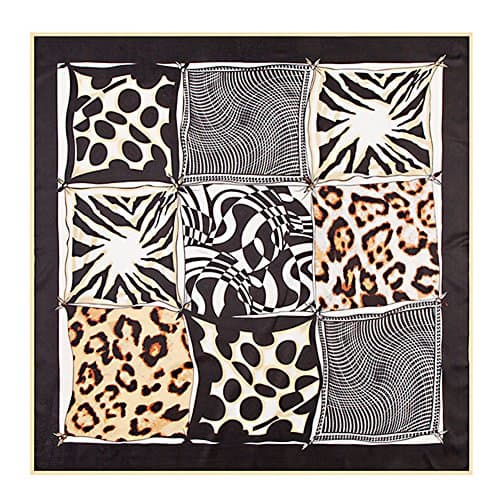 Lean In Women's 39.4" Silk Big Square Animal Pattern Leopard Splicing Printing Scarf - 2017 best gift in USA