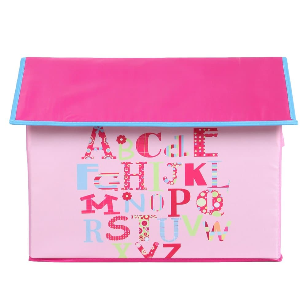 Uberlyfe Foldable Storage and Toy Box - Fox & Owl Design- Blue (Light Pink)