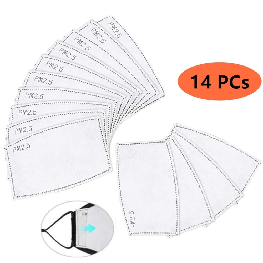 14PCs PM2.5 Activated Carbon Filter Replaceable Masks Filter Insert Protective Filter for mouth Mask