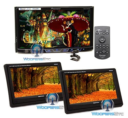 pkg (2) Soundstream VHR 65T 6.5" LCD Touchscreen Headrest Monitors + Pioneer AVH-X4800BS 2-DIN In-Dash 7" Touchscreen LCD Display DVD/CD Stereo Receiver