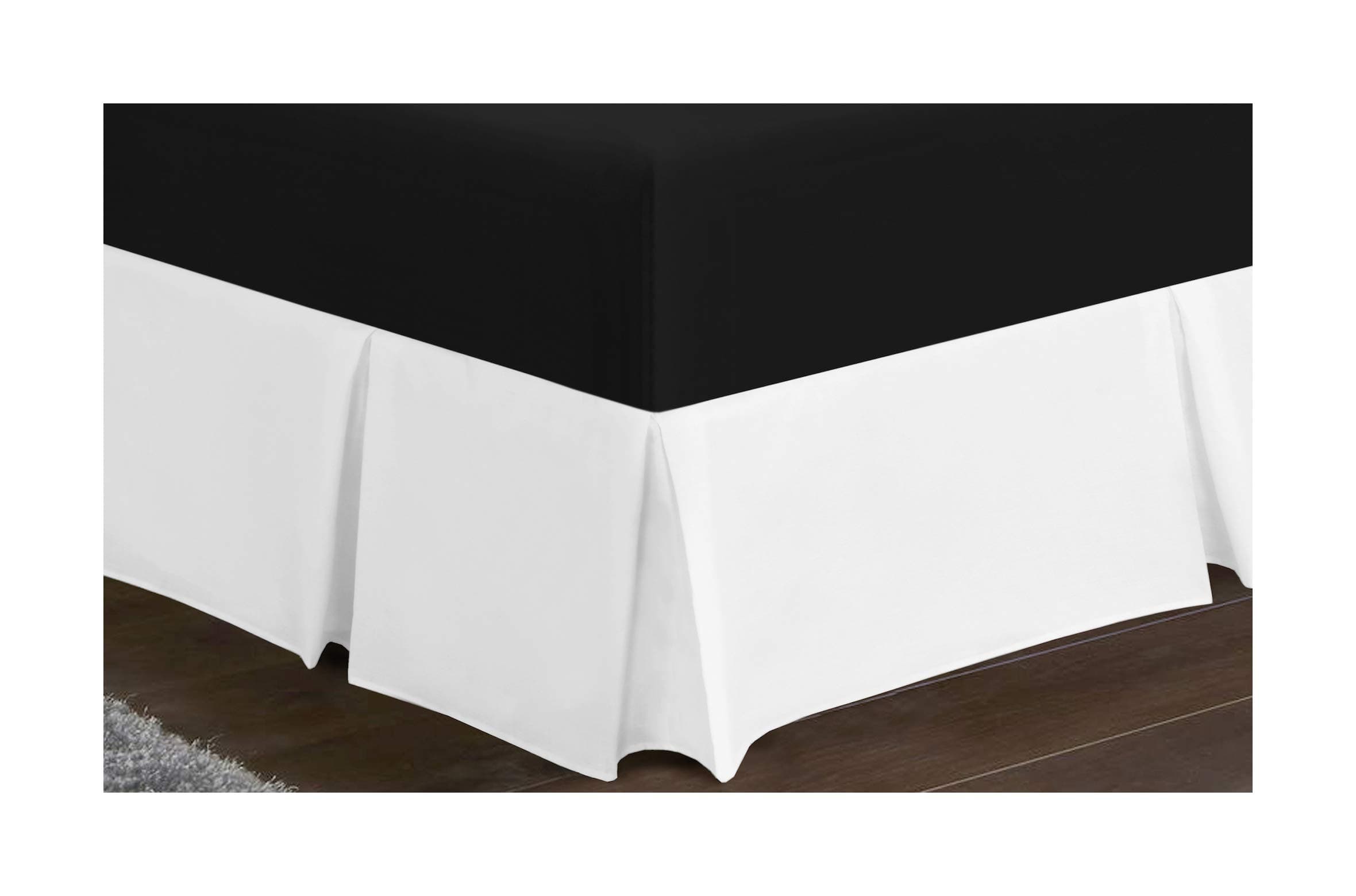 ShawsDirect Platform Base Valance | EasyCare Bed Linen Plain Dyed Polycotton (Double, White)