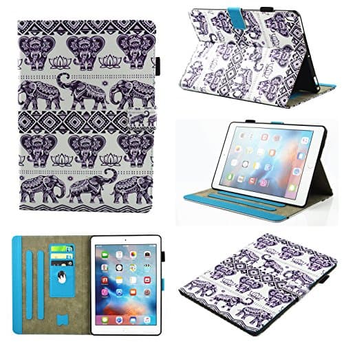 Memoly Shop Customized Beautiful iPad Pro 10.5 Leather Case Cover, Mandala Elephant Printed Multi-Angle Viewing Auto Sleep/Wake Smart Flip Case for iPad Pro 10.5 inch