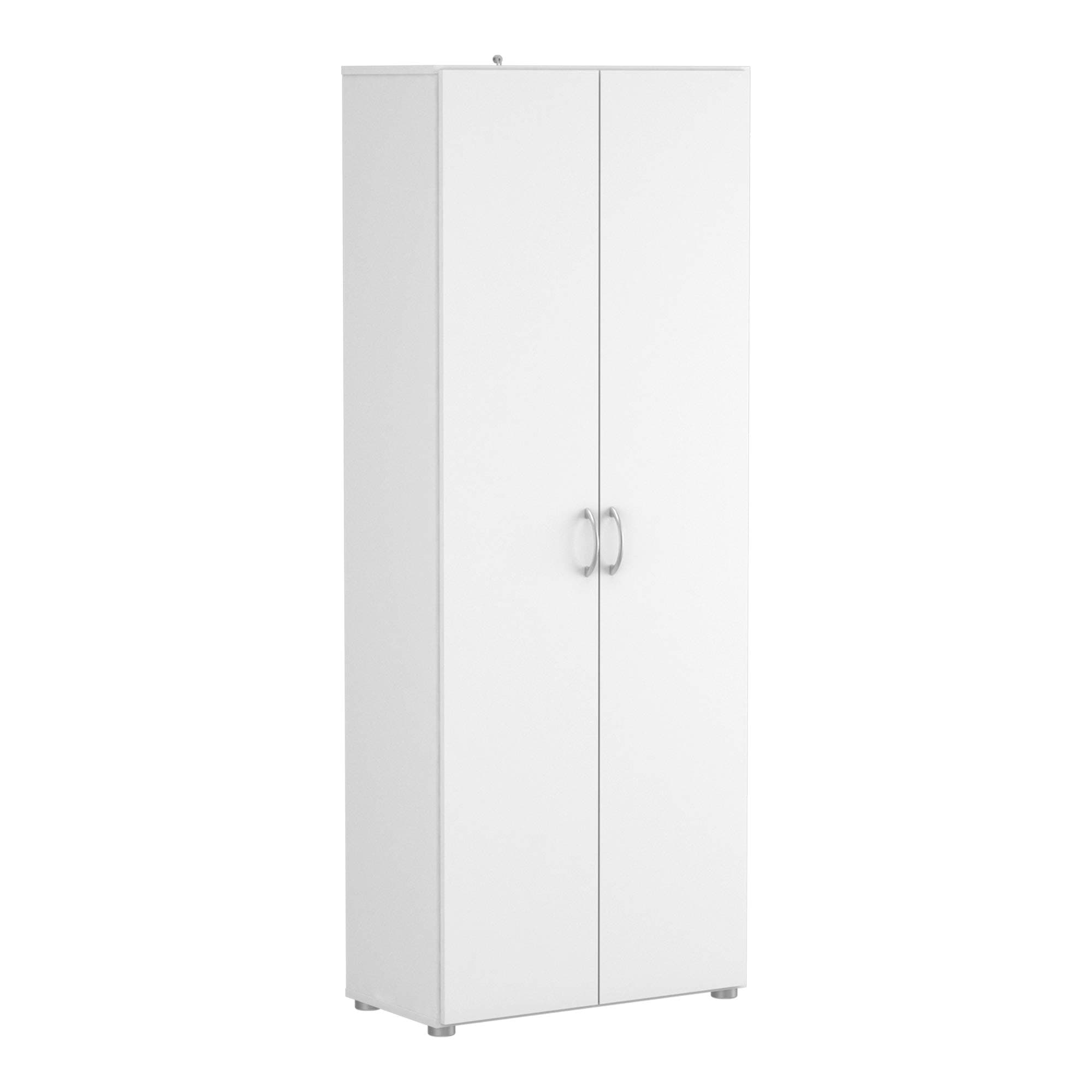 Demeyere 2-Door 3-Shelf Multi Function Wardrobe 'COBI', Wood, White, 68x34x175 cm