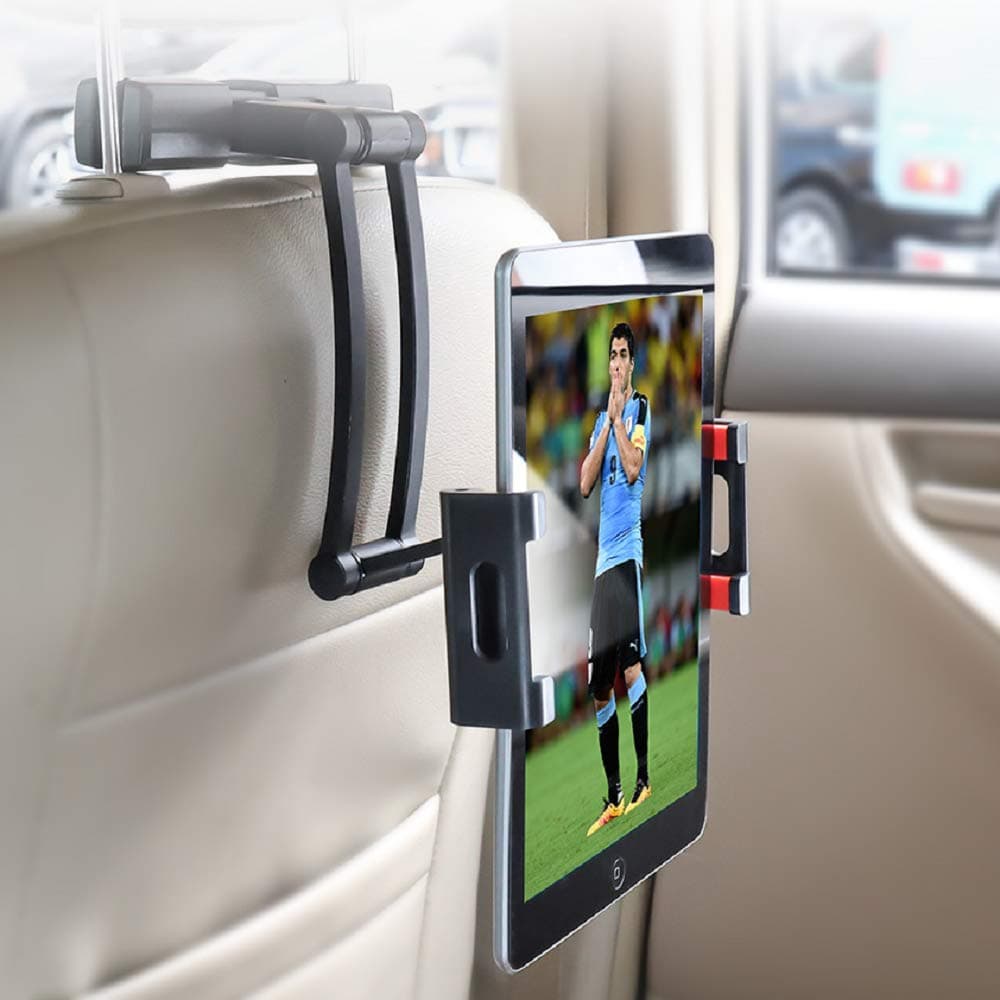 Car Headrest Tablet Mount, YONTEX Tablet Holder Height Adjust Function and 640 Degree Rotation Stand Cradle Compatible with Phones and Tablets between 5 and 12.9 Inches - 24-Month Warranty