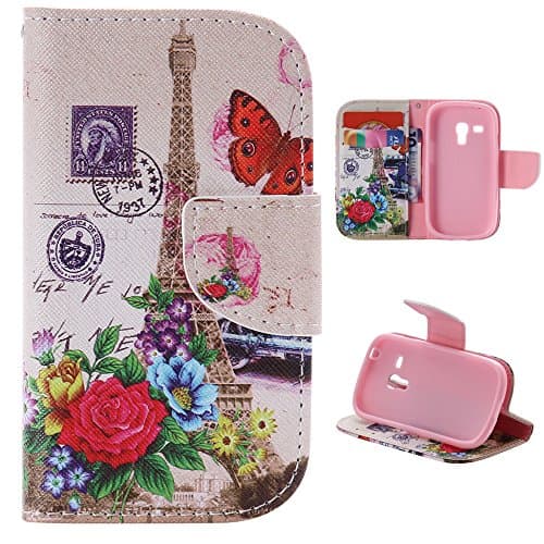 S3 mini Case,Samsung S3 mini Case,Galaxy S3 mini Case,leather Flip Credit Card Wallet Protective Case Magnetic Clasp for Samsung Galaxy S3 mini i8190