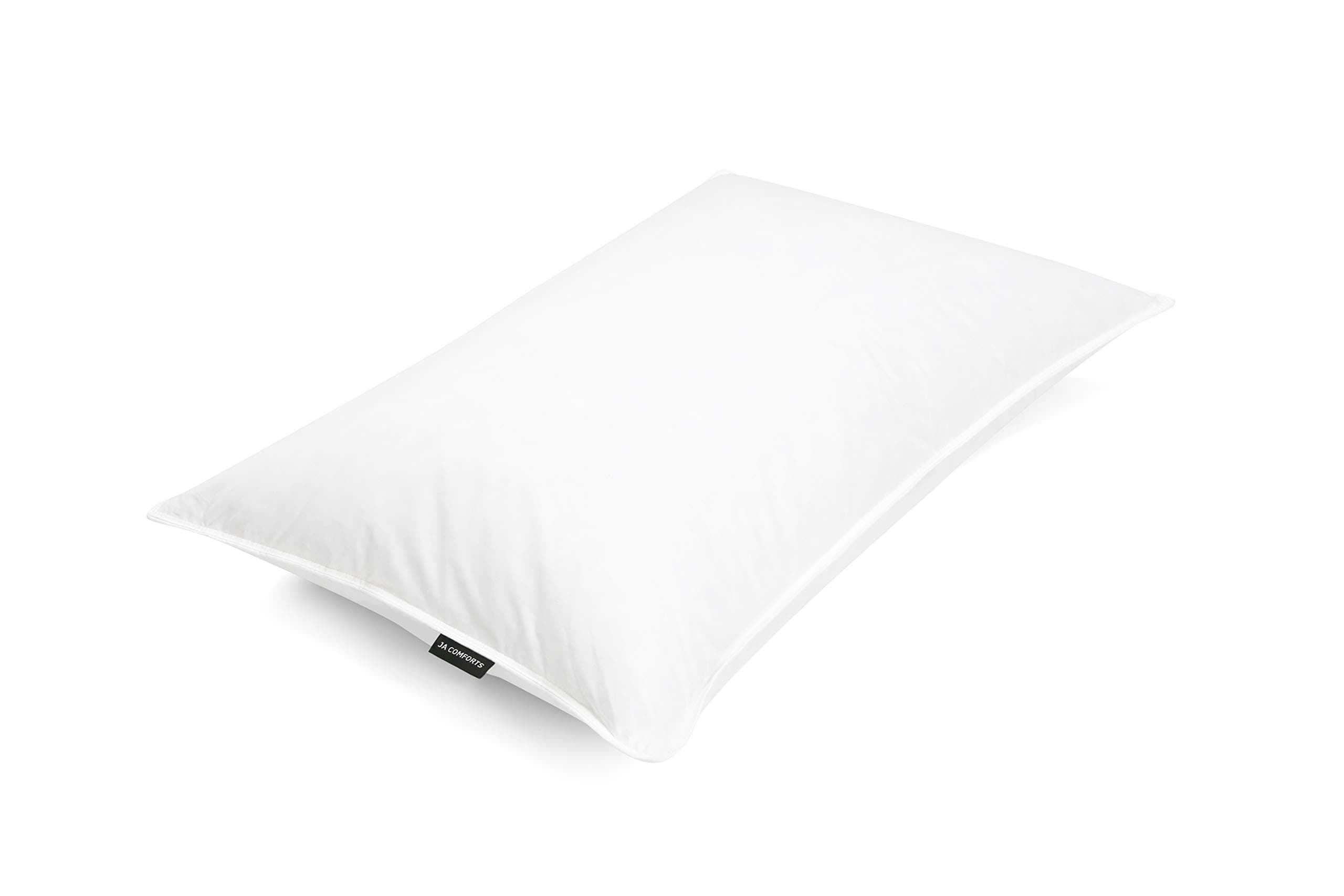 JA COMFORTS Goose Down and Feather Bed Pillows for Sleeping (Single Pack)- Standard/Queen(20IN×28IN) , Filling Weight 37 OZ, Hotel Collection, Goose Down Filling, 233TC Cotton Cover , White