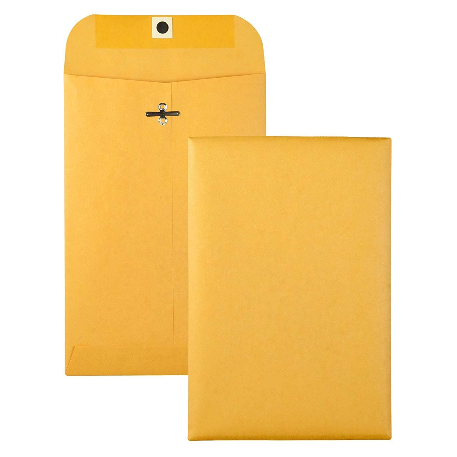 Clasp Envelope, 6.5" x 9.5", Brown Kraft Catalog Clasp Envelopes With Clasp Closure & Gummed Seal, 28lb Heavyweight Envelopes, Great For Filing Or Mailing Documents, 6.5" x 9.5" - 25 Envelopes Pack