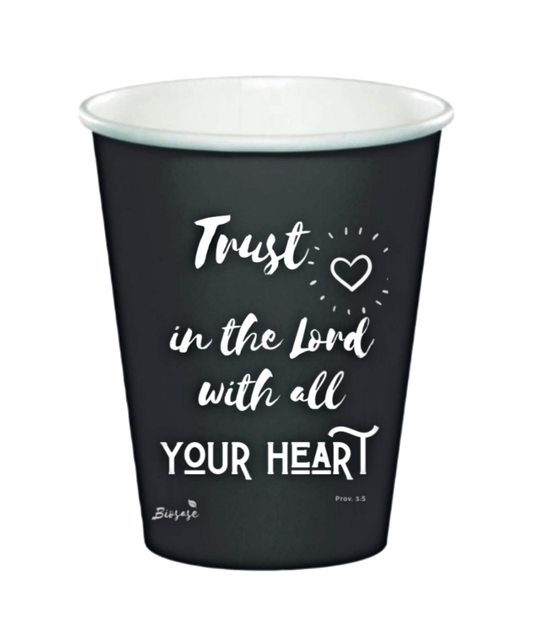 Biosase Biodegradable and compostable Coffee Cup 12 oz 50 Disposable Paper Cups Packed in Bags of Corn Starch, eco Friendly Products, 12 oz Paper Cup Drink hot or Cold, Ideal for Your Parties White