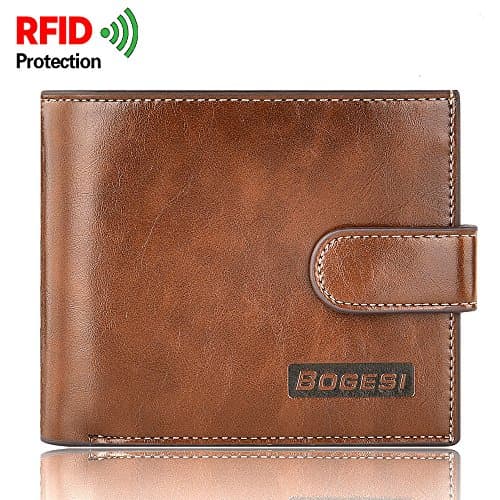 Men RFID Multi-Card Trifold Passcase Slim Front Pocket Leather Wallet with Coin Pocket/Credit card holder/Money Clip [KARNI&amp;SOUL]