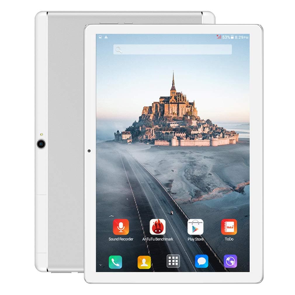 10 inch Android Tablet PC, 5G Wi-Fi, 4GB RAM,64GB ROM, Octa -Core Processor, IPS HD Display, 3G Phablet with Dual Sim Card Slots, WiFi, Bluetooth, GPS, Penen Tablets for Kids,M2 (Silver)