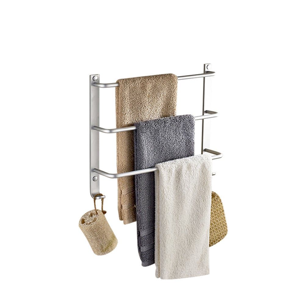 LONFENN Multi Layer Bathroom Towel bar, Three Layer Towel Rack, Space Aluminum Bathroom Accessories 40cm