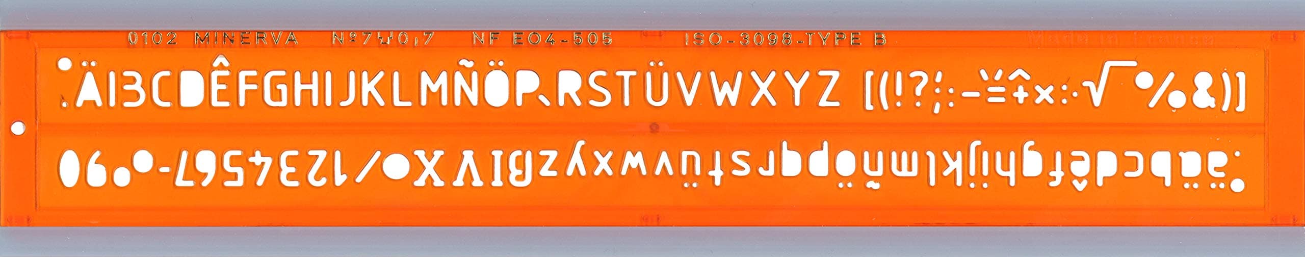 Minerva Stencil Standard Straight 5mm Orange