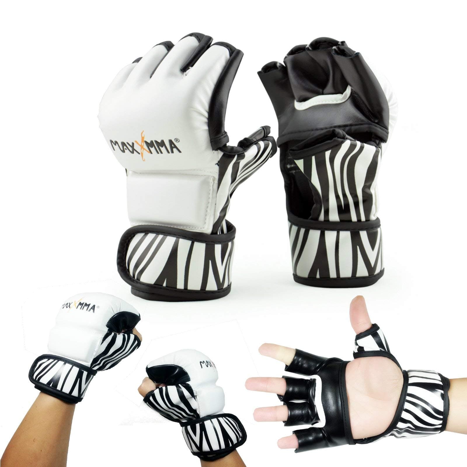MaxxMMA MMA Grappling Glove - Zebra Pattern